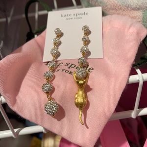 Kate Spade House Cat playing With Ball earrings